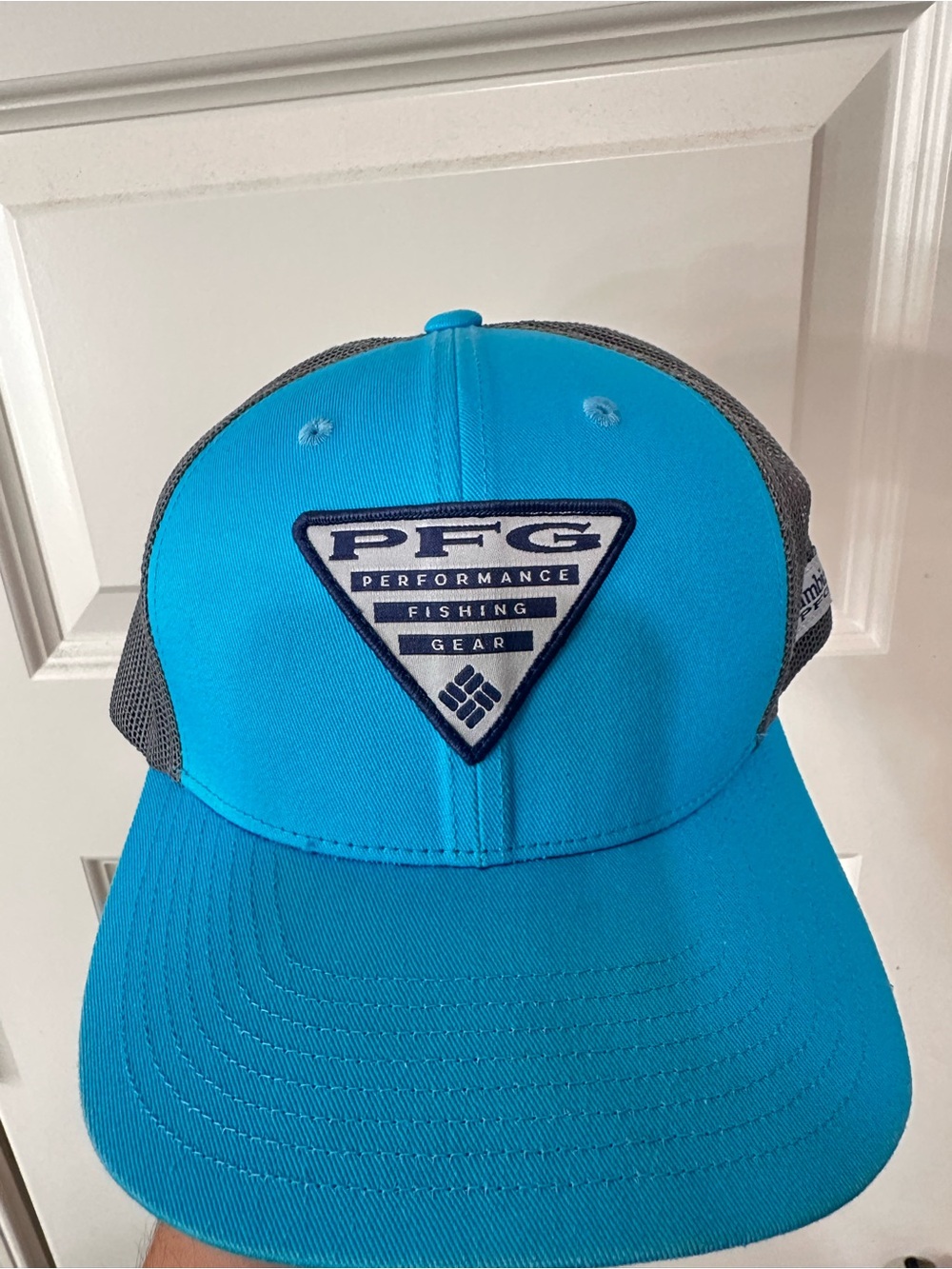 Columbia PFG Trucker Cap - Bright Aqua & Gray Mesh